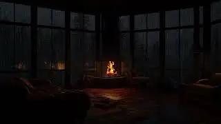 Cozy Fire Warmth Mixed with Quiet Rainfall 🌧️ Night Comfort Ambience for Deep Sleep and Inner Peace