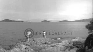 United States soldiers enjoy fishing at Fort Amador in Panama HD Stock Footage