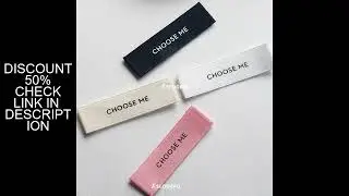 Customized  Pure Clothing Double-sided Polyester-cotton Screen Printing  Woven Collar Label Selvage