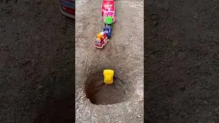 jcb pushing red truck and yellow car in pit #jcbtoy #jcpbackhoe #jcb #jcbjcb #jcbgadi #truck