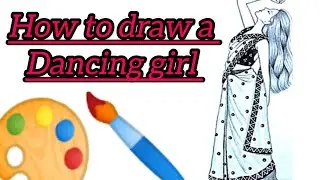 How to draw a dancing girl with pencil || Traditional dancing girl sketch