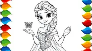 Cute Elsa Frozen mermaid Drawing for Kids | Painting & Coloring for Toddlers | Let&rsquo;s Draw Together 