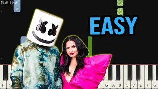 Marshmello & Demi Lovato - OK Not To Be OK | Piano Tutorial (EASY) by Pianella Piano
