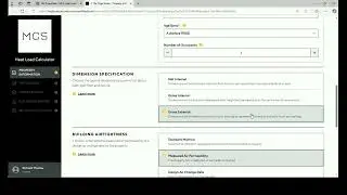 MCS Heat Load Calculator Guidance