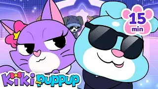 [15 MIN] Meow? Woof? MEOWOOF! 🎤 | +Compilation | Animal Cartoon for kids | Kikipuppup Nursery Rhymes