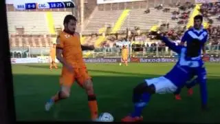 Fallo Daniele Dessena Brescia-Cagliari 2015 frattura tibia