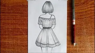 How to Draw a Girl from the Back | Easy Step by Step Drawing for Beginners