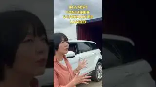 Container loading with cars from South Korea by ship