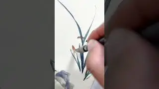 水墨寫意     石畔竹風    写竹人