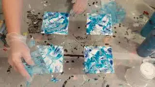 Balloon Smash Acrylic Pour Painting on Ceramic Tiles
