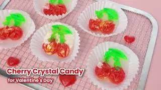 Make 🍒 emoji with me!【ASMR】Crystal Candy | SilkyGem | Satisfying Crunch, Cutting & Cracking Sounds