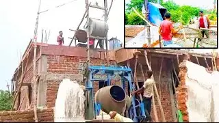 Mixture machine se ghar ki chhat dhali || घर की छत डाली mixture machine से ||