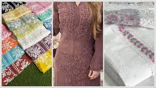 Lucknowi Chikankari Kurti Suit & Palazzo 👗 Hand Embroidery Wholesale Price | Nisha Chikan Art Luckno