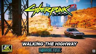 Night City Highway Ambience &ndash; Calm Cyberpunk Walk