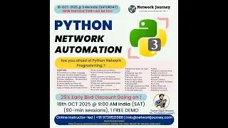 🔥Master Python Network Automation, Ansible, REST API & Cisco DevNet [Admission Started] 25-Oct-2025