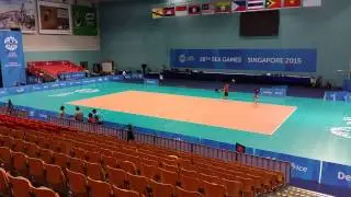 Посмотрите, как арена OCBC превращается в волейбольную площадку за 24 часа!