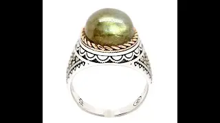 Natural Labradorite Peacock Stone Ring