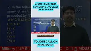 AISSEE &bull; RMS &bull; RIMC Reasoning LIVE Class | Exam-Level Practice | By Sagar Sir #AISSEE2026 #RMS2026