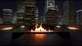 Late-Night Rooftop Fire Pit & Sounds of The City 🌃🔥| Silent Skyline After Dark Ambience: (3 Hours)