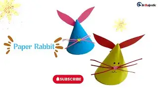 Paper Crafts | Moving Paper Toys | Moving Rabbit colour paper Cute Toys || Sky Blue & Yellow Rabbit