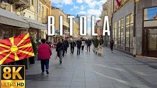 Bitola in 8K Ultra HD | Relaxing Street Walk on &Scaron;irok Sokak