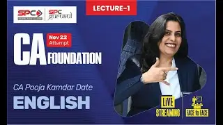 CA FOUNDATION ENGLISH BCR Lecture 1 BY CA Pooja Kamdar