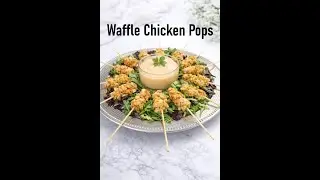 Waffle Chicken Pops with a Spicy Maple Dipping Sauce
