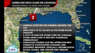 Hurricane Delta Approaching SW Louisiana; Western Eyewall Set to Crush Lake Charles This Evening