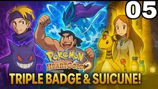 Pokémon HeartGold Ep 5 | Triple Gym Badges, Suicune Encounter & Eusine Battle!