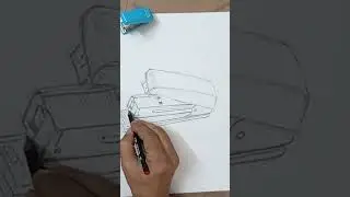 technical drawing of A stapler #drawing #nandonikart #technicaldrawing