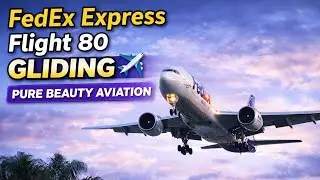 FedEx Express Flight 80 Gliding ✈️ FedEx Cargo Plane ✈️ Pure Beauty Aviation #aviation #shorts 