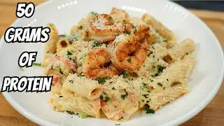 Cajun Shrimp Alfredo (Protein Packed Recipe!)