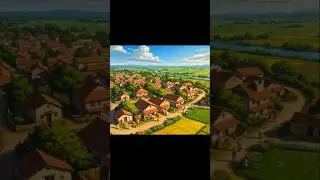 गाँव की सुबह | Peaceful Indian Morning Animation🌾 | #ghibliinspired #cartoon #villagelife #shorts