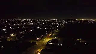 Amazing view at night with drone