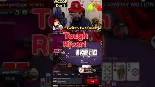 Tough River in $55 WCOOP Sunday Million! - Poker Highlights #Shorts