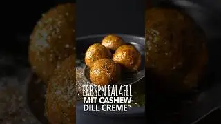 Erbsen Falafel mit Cashew-Dill Creme