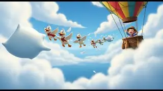 Five Little Ducks Fly in the Sky | Nursery Rhymes for Kids | UK English Songs