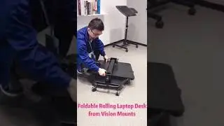 Height adjustable laptop desk with wheels