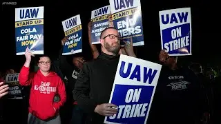 About 13,000 workers go on strike seeking better wages and benefits from Detroit&rsquo;s three automakers