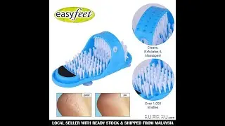Easy Feet Bathroom Foot Brush Cleaning Slipper Massage Scrubber With Suction Cups
