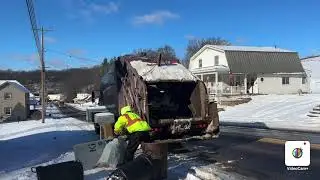 Faherty inc Freightliner Loadmaster rear loader garbage truck on manual trash + dumpsters