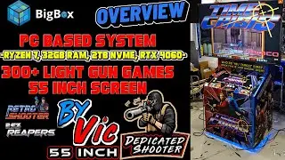 ByVic 55 Inch Dedicated Light Gun Time Crisis Themed Arcade Cab! With RetroShooter - Overview