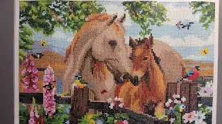 Diamond painting horses mother and baby