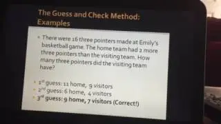 Bryan Smith - Presentation 1: The Guess and Check Method