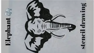 How to draw a elephant 🐘 || Elephant face drawing || stencil art || elephant face tattoo art
