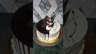 Black forest garnishing cake decoration #blackforestcake #cake #birthdaycake #cakemaking #shorts