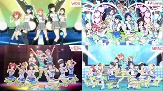 Aqours - Aozora Jumping Heart (青空Jumping Heart) Comparison: WDS - Anime - SIFAS - SIFAC