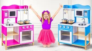Kids open toys restaurant cafe & compete in cooking challenge