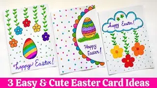 3 Easy & Beautiful Easter Greeting Cards | White Page Easter Card | Homemade Easter Card Ideas