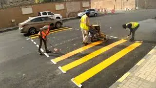 Perfect Speed Breaker Painting | Road Marking ASMR#Work#DailyWork#ProfessionalWork#AjshVision